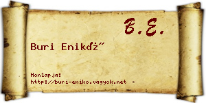 Buri Enikő névjegykártya